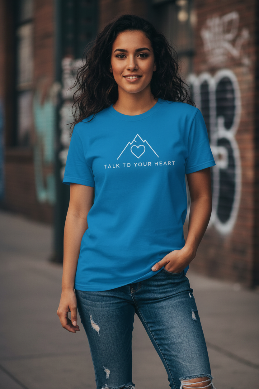 Talk to Your Heart Mountain T‑Shirt — "Pause. Reflect. Choose. Act." Inspirational Tee