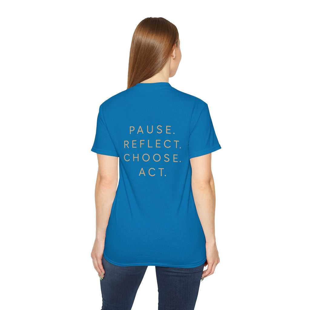 Talk to Your Heart Mountain T‑Shirt — "Pause. Reflect. Choose. Act." Inspirational Tee