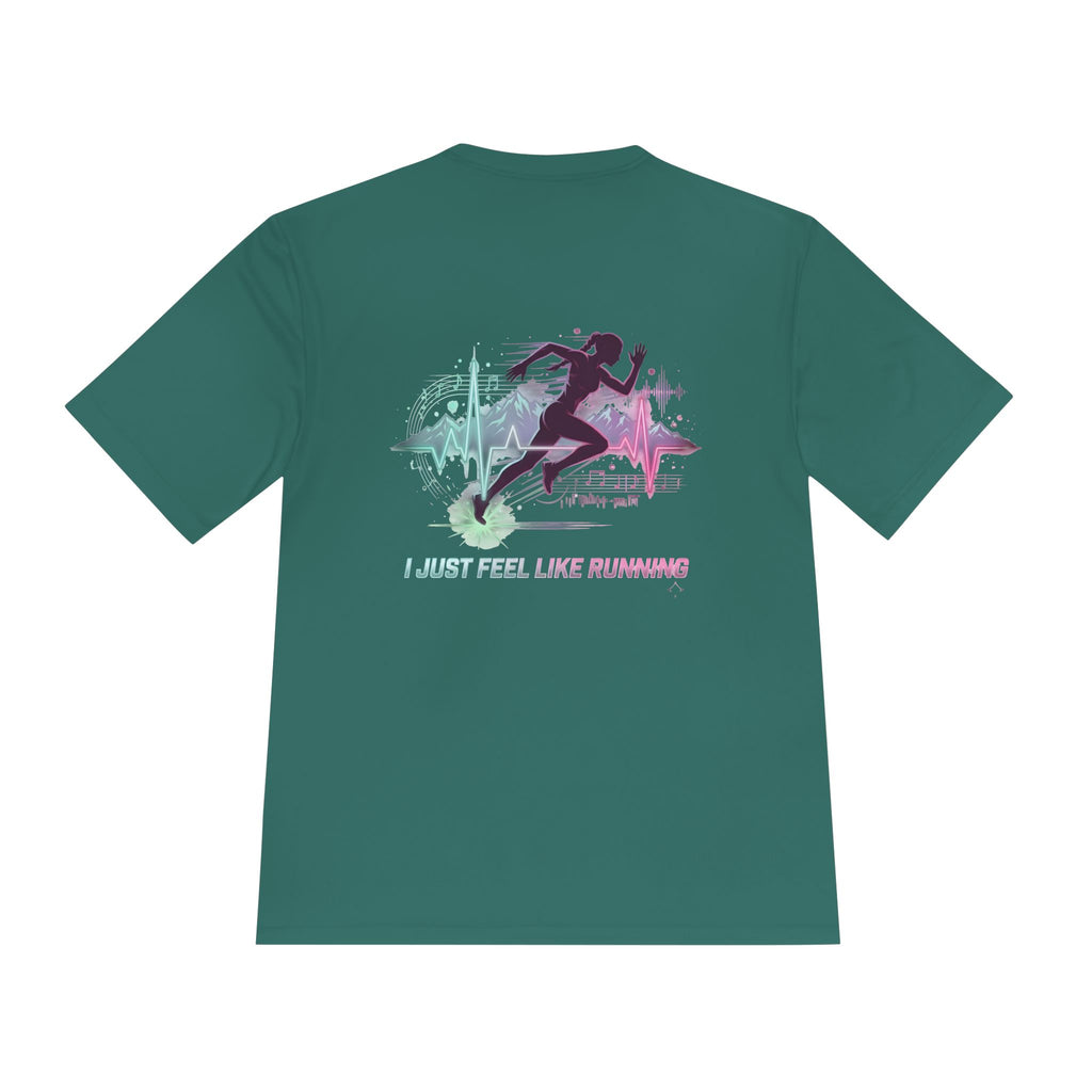 Ladies' "I Just Feel Like Running - Rhythm" Moisture-wicking Tee