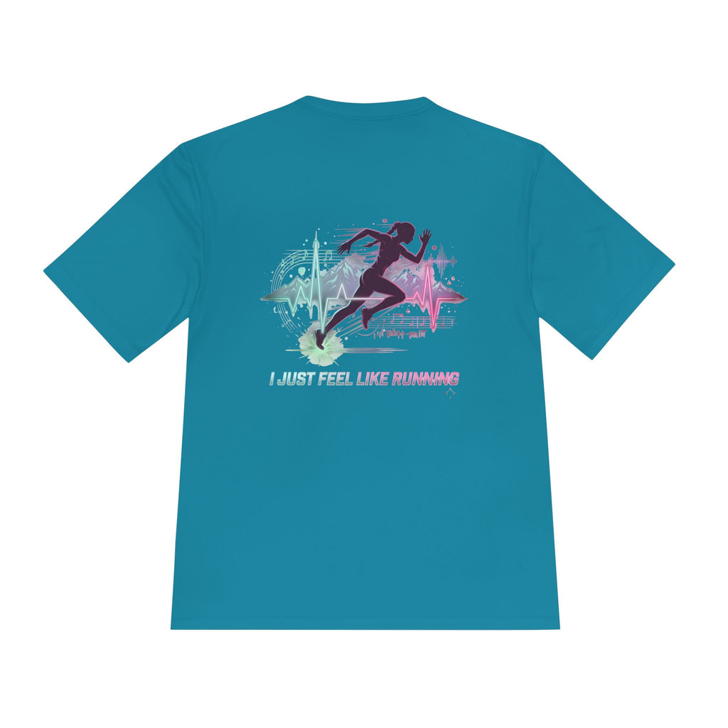 Ladies' "I Just Feel Like Running - Rhythm" Moisture-wicking Tee