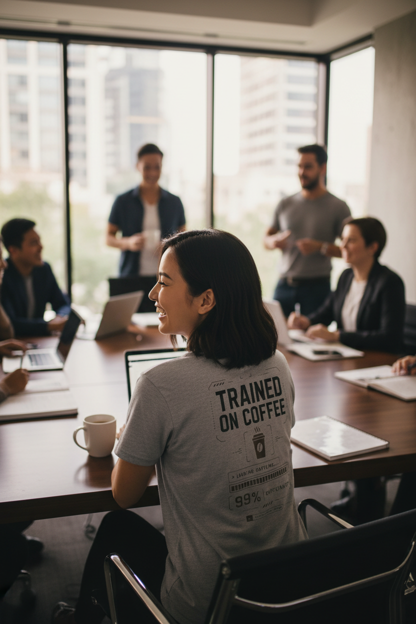 "Trained on Coffee" Unisex Graphic Tee