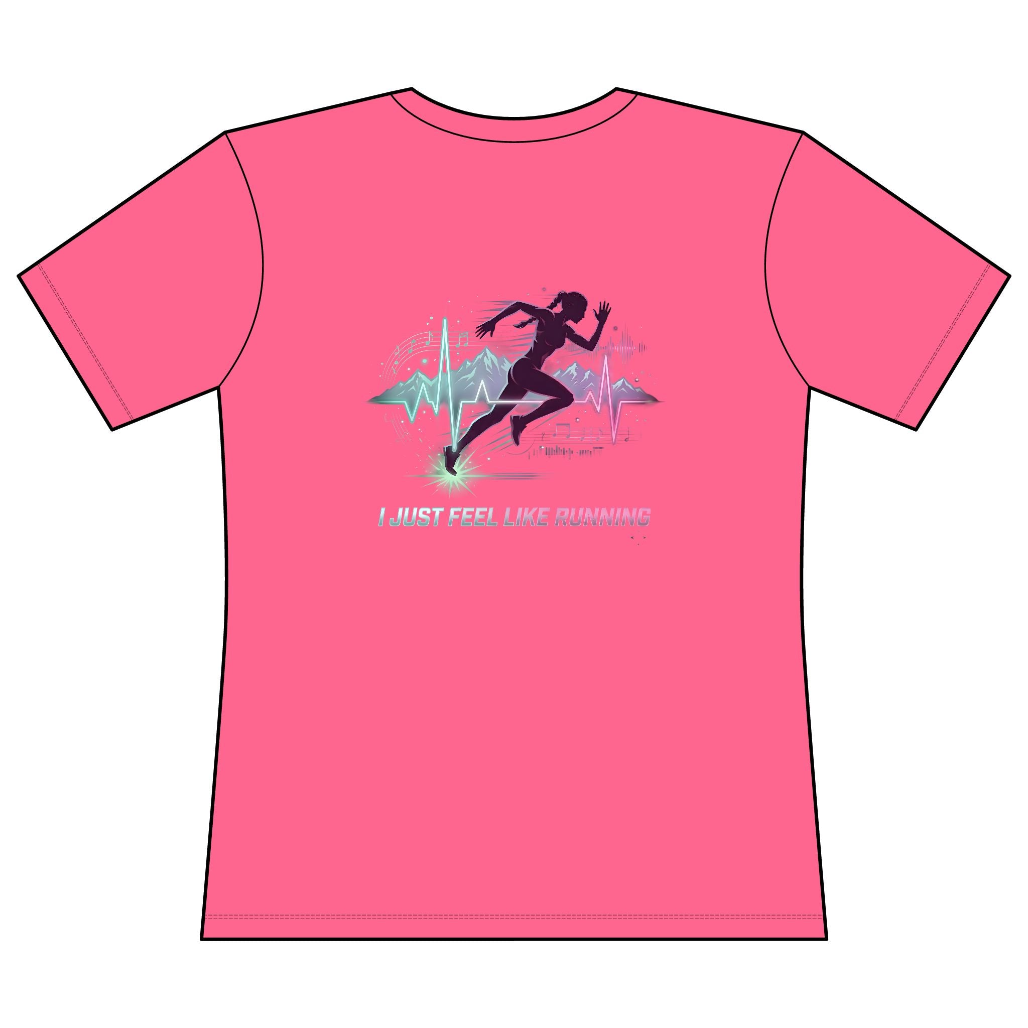 Ladies "I Just Feel Like Running - Rhythm" Moisture-wicking Fitness Shirt
