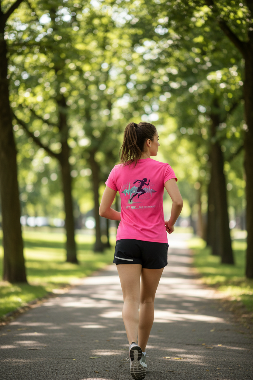 Ladies "I Just Feel Like Running - Rhythm" Moisture-wicking Fitness Shirt