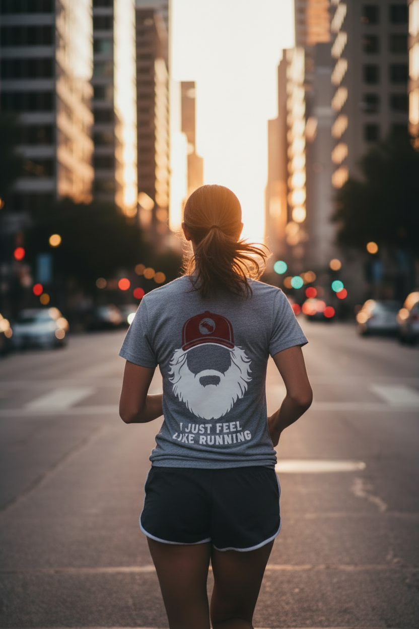 "I Just Feel Like Running - Beard" Moisture-wicking Tee