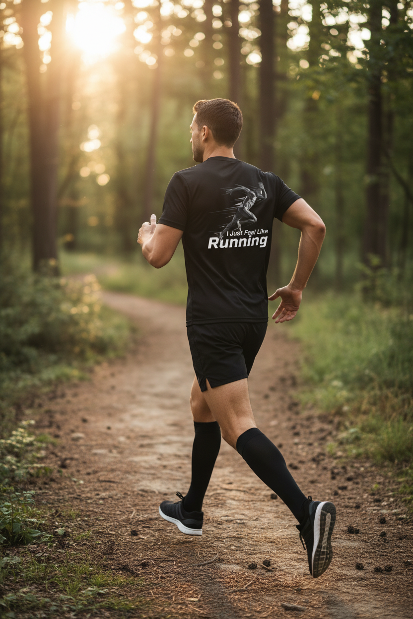 Men's "I Just Feel Like Running - Sprint" Moisture-wicking Shirt