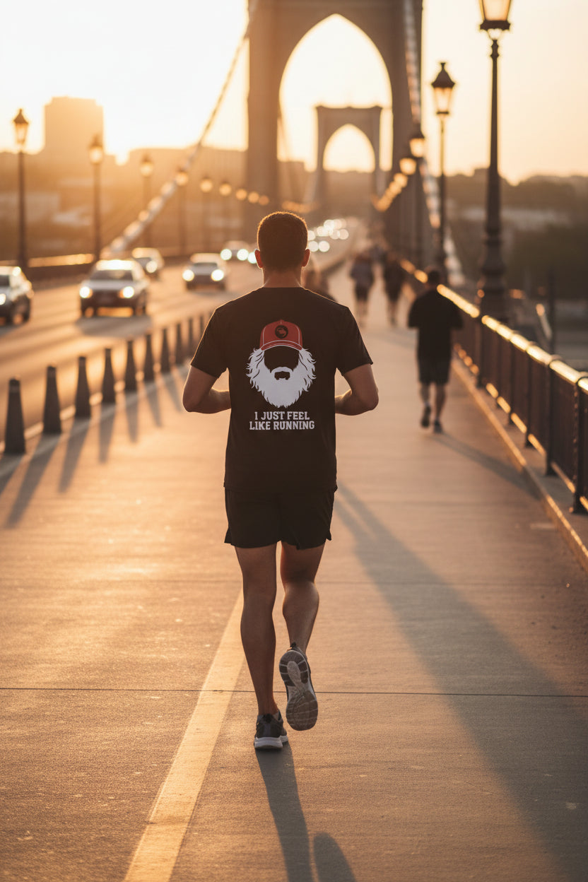 "I Just Feel Like Running - Beard" Moisture-wicking Tee