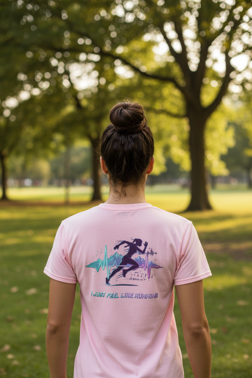 Women's "I Just Feel Like Running - Rhythm" DryBlend® T-Shirt